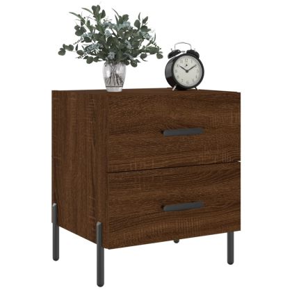Нощни шкафчета 2 бр кафяв дъб 40x35x47,5 см инженерно дърво