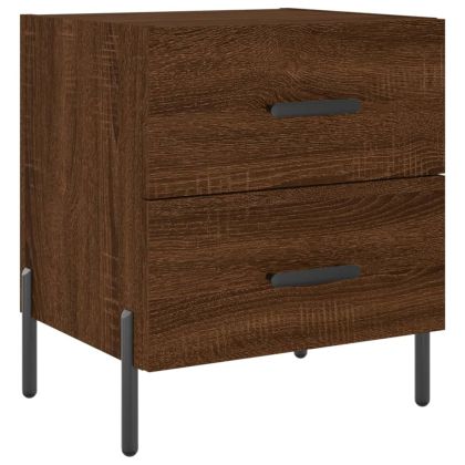 Нощни шкафчета 2 бр кафяв дъб 40x35x47,5 см инженерно дърво