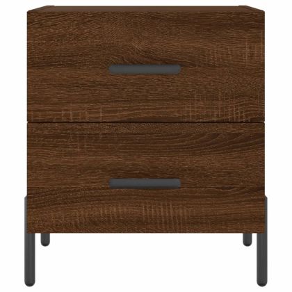 Нощни шкафчета 2 бр кафяв дъб 40x35x47,5 см инженерно дърво