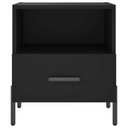 Нощни шкафчета, 2 бр, черни, 40x35x47,5 см, инженерно дърво