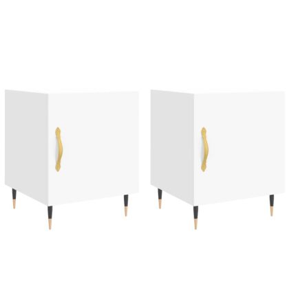 Нощни шкафчета 2 бр бели 40x40x50 см инженерно дърво