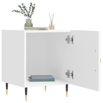 Нощни шкафчета 2 бр бели 40x40x50 см инженерно дърво