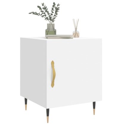 Нощни шкафчета 2 бр бели 40x40x50 см инженерно дърво