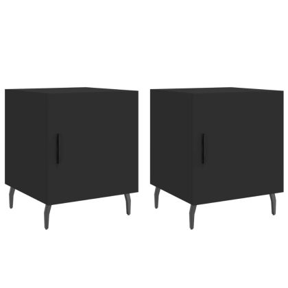 Нощни шкафчета 2 бр черни 40x40x50 см инженерно дърво