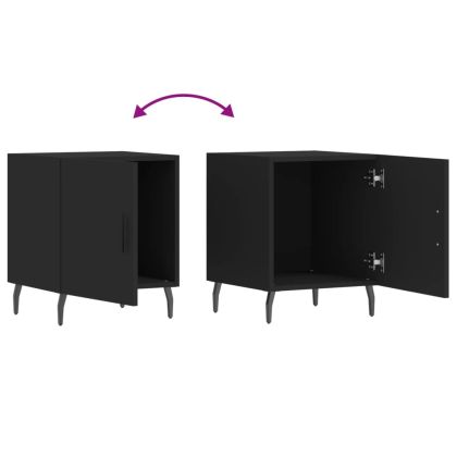 Нощни шкафчета 2 бр черни 40x40x50 см инженерно дърво