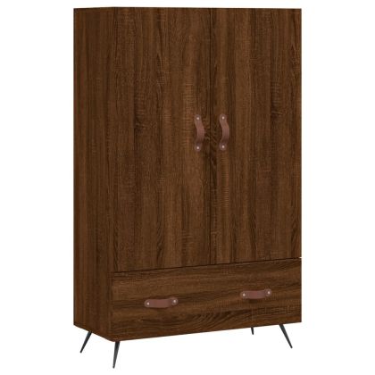 Висок шкаф, кафяв дъб, 69,5x31x115 см, инженерно дърво