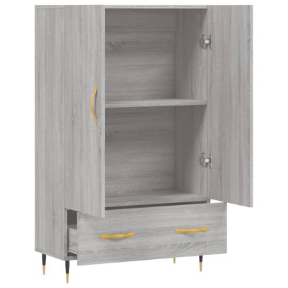 Висок шкаф, сив сонома, 69,5x31x115 см, инженерно дърво