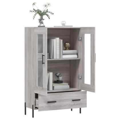 Висок шкаф, сив сонома, 69,5x31x115 см, инженерно дърво