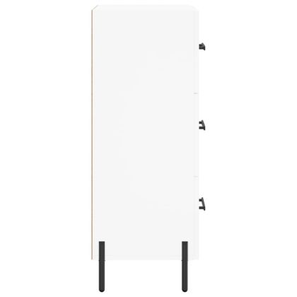 Сайдборд, бял, 34,5x34x90 см, инженерно дърво