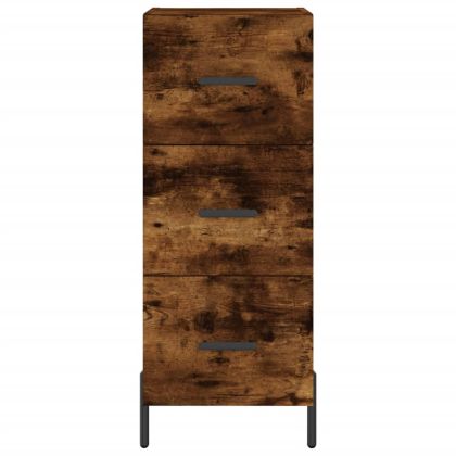 Сайдборд, опушен дъб, 34,5x34x90 см, инженерно дърво