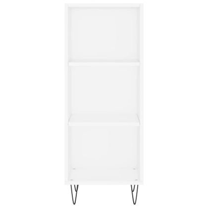 Сайдборд, бял, 34,5x32,5x90 см, инженерно дърво