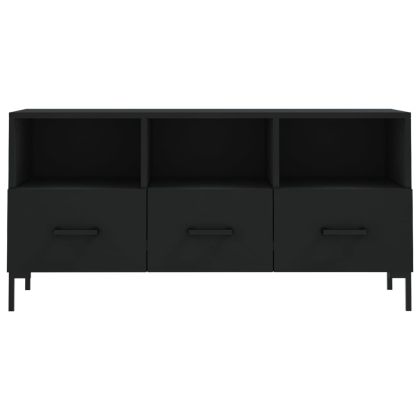 ТВ шкаф, черен, 102x36x50 см, инженерно дърво