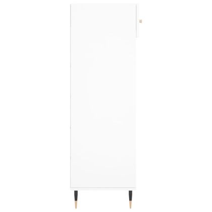 Шкаф за обувки, бял, 60x35x105 см, инженерно дърво