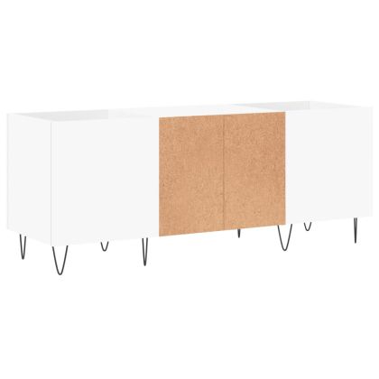 Шкаф за грамофонни плочи бял 121x38x48 см инженерно дърво