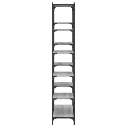 Етажерка сив сонома 100x32x170 см инженерно дърво и желязо