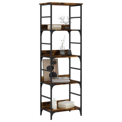 Етажерка за книги опушен дъб 50x33x153 см инженерно дърво