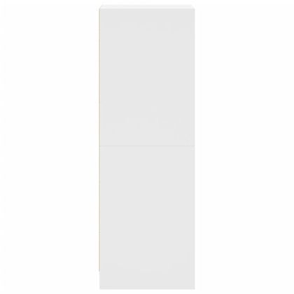 Висок шкаф със стъклени врати, бял, 35x37x109 см