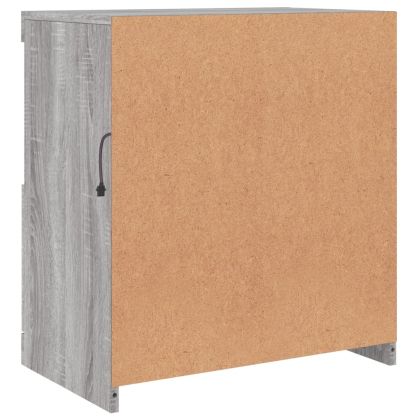 Сайдборд с LED светлини, сив сонома, 60x37x67 см