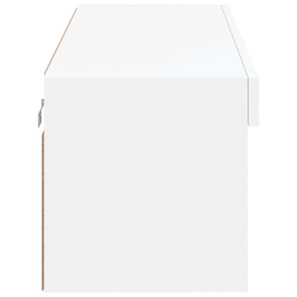 ТВ шкаф с LED осветление, бял, 100x30x30 см