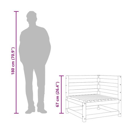 Градински диван, 3-местен, дугласко дърво масив