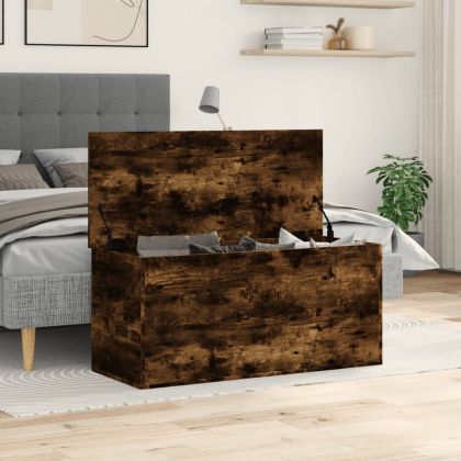 Кутия за съхранение, опушен дъб, 100x42x46 см, инженерно дърво