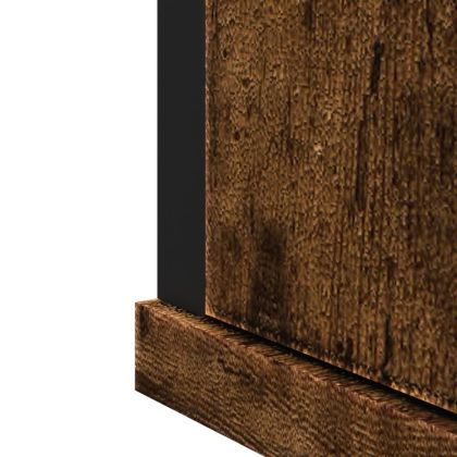 Огледален шкаф за баня опушен дъб 42x12x60 см инженерно дърво