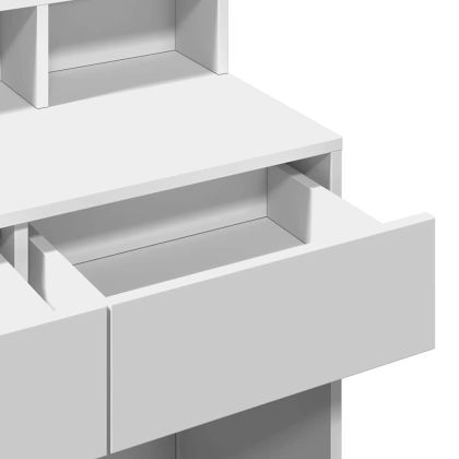 Тоалетка с LED, бяла, 80x41x134,5 см