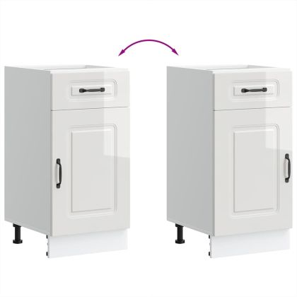 Кухненски шкаф, "Kalmar", бял гланц, инженерно дърво