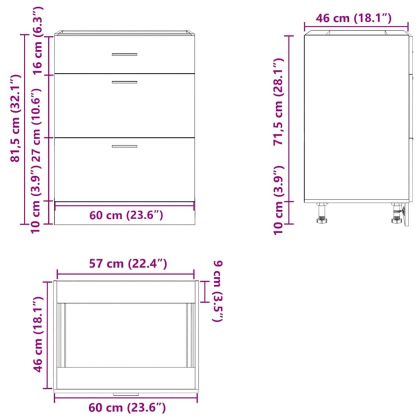 Кухненски шкаф "Lyon", сив, инженерно дърво сонома