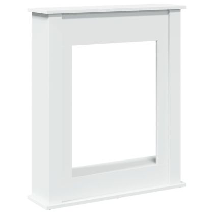 Облицовка за камина, бяла, 75x20x87,5 см, инженерно дърво