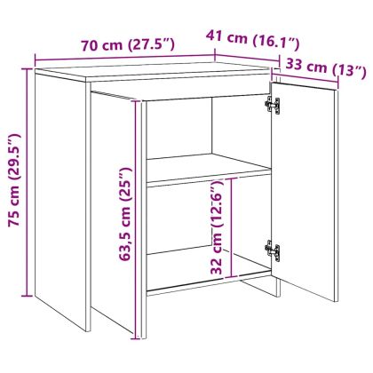 Сайдборд, дъб артизан, 70x41x75 см, инженерно дърво