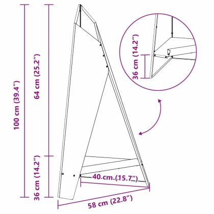 Огнище Черно 58 x 40 x 100 см Стомана