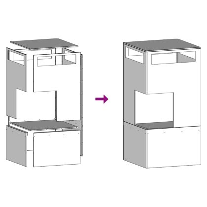 Огнище Черно 50 x 50 x 100 cm Стомана