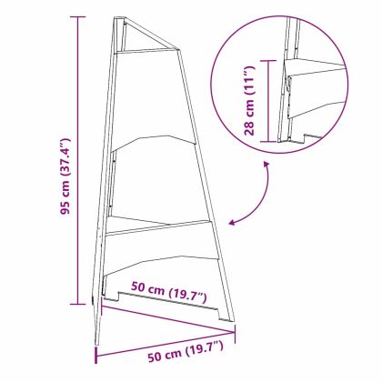Огнище Черно 50 x 50 x 95 см Стомана