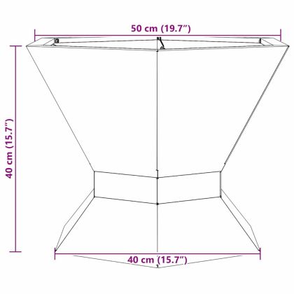 Огнище Черно 50 x 50 x 40 cm Стомана