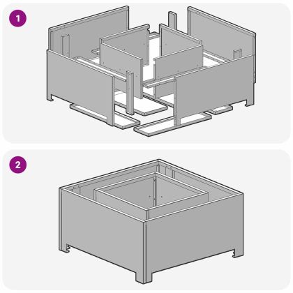 Огнище Черно 60 x 60 x 30 cm Стомана
