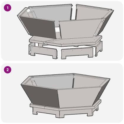 Огнище Черно 75 x 75 x 28 см Стомана