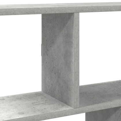Стенен кубичен рафт, 12 отделения, бетонно сив, инженерно дърво