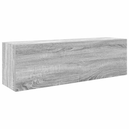 Стенен шкаф за баня, сив сонома, 100x25x30 см, инженерно дърво