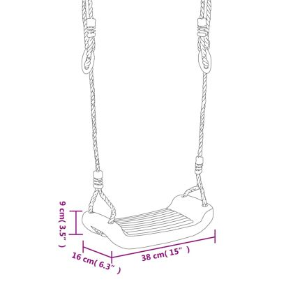 Детски люлки с въжета, 2 бр, сини, 38x16 см, полиетилен