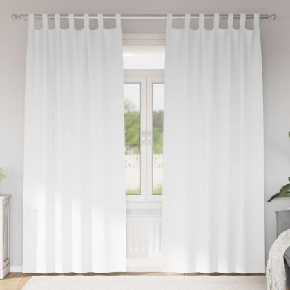 Завеси за затъмняване с пръстени 2 pcs Чисто бяло 225 x 140 см