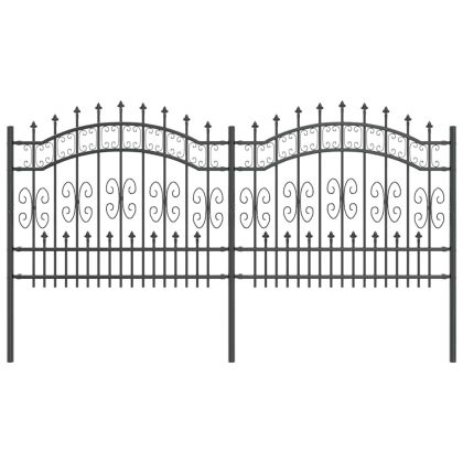 Градска ограда Сив 240 x 140 cm Прахово покритие стомана