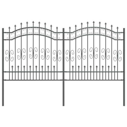 Градска ограда Сив 240 x 166 см Прахово покритие стомана