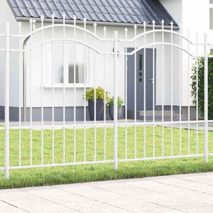 Градска ограда Бяло 240 x 190 cm Прахово покритие стомана