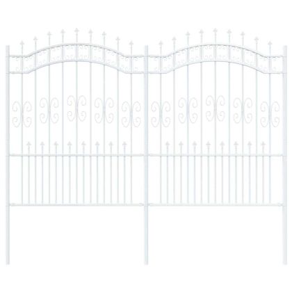 Градска ограда Бяло 240 x 202,5 см Прахово покритие стомана
