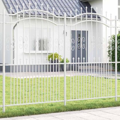 Градска ограда Бяло 240 x 228 см Прахово покритие стомана