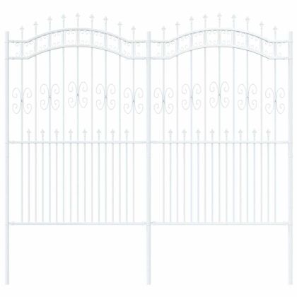 Градска ограда Бяло 240 x 228 см Прахово покритие стомана