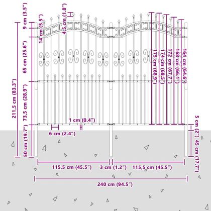 Градска ограда Бяло 240 x 228 см Прахово покритие стомана