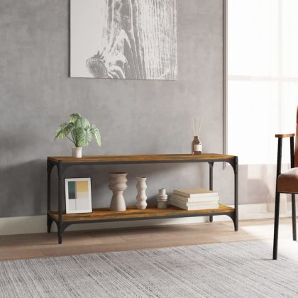 ТB шкаф, опушен дъб, 100x33x41 см, инженерно дърво и стомана