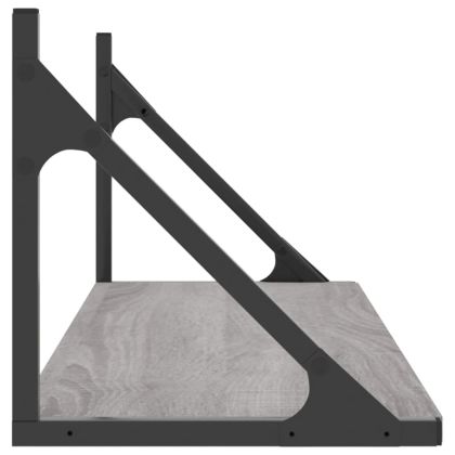Стенни рафтове 2 бр сив сонома 80x25x25,5 см инженерно дърво